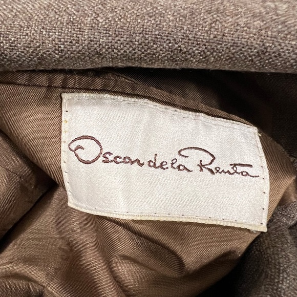 Oscar De La Renta Brown Vintage Wool Suit Jacket Size 46 - Picture 6 of 8